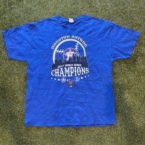 MLB Houston Astros 2017 World Series Champions Blue Shirt Mens 2XL Graphic Tee